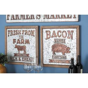 9th & Pike(R) Framed Cow and Pig Farmhouse Wall Signs - Set of 2 alternate view