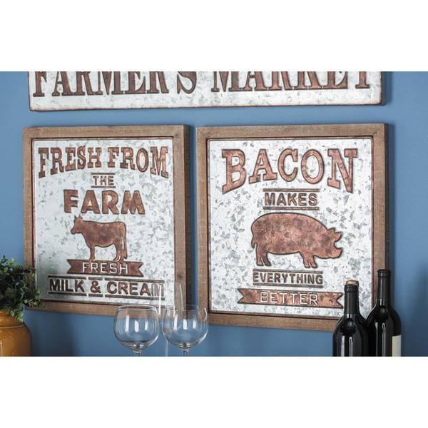 9th & Pike(R) Framed Cow and Pig Farmhouse Wall Signs - Set of 2 alternate view