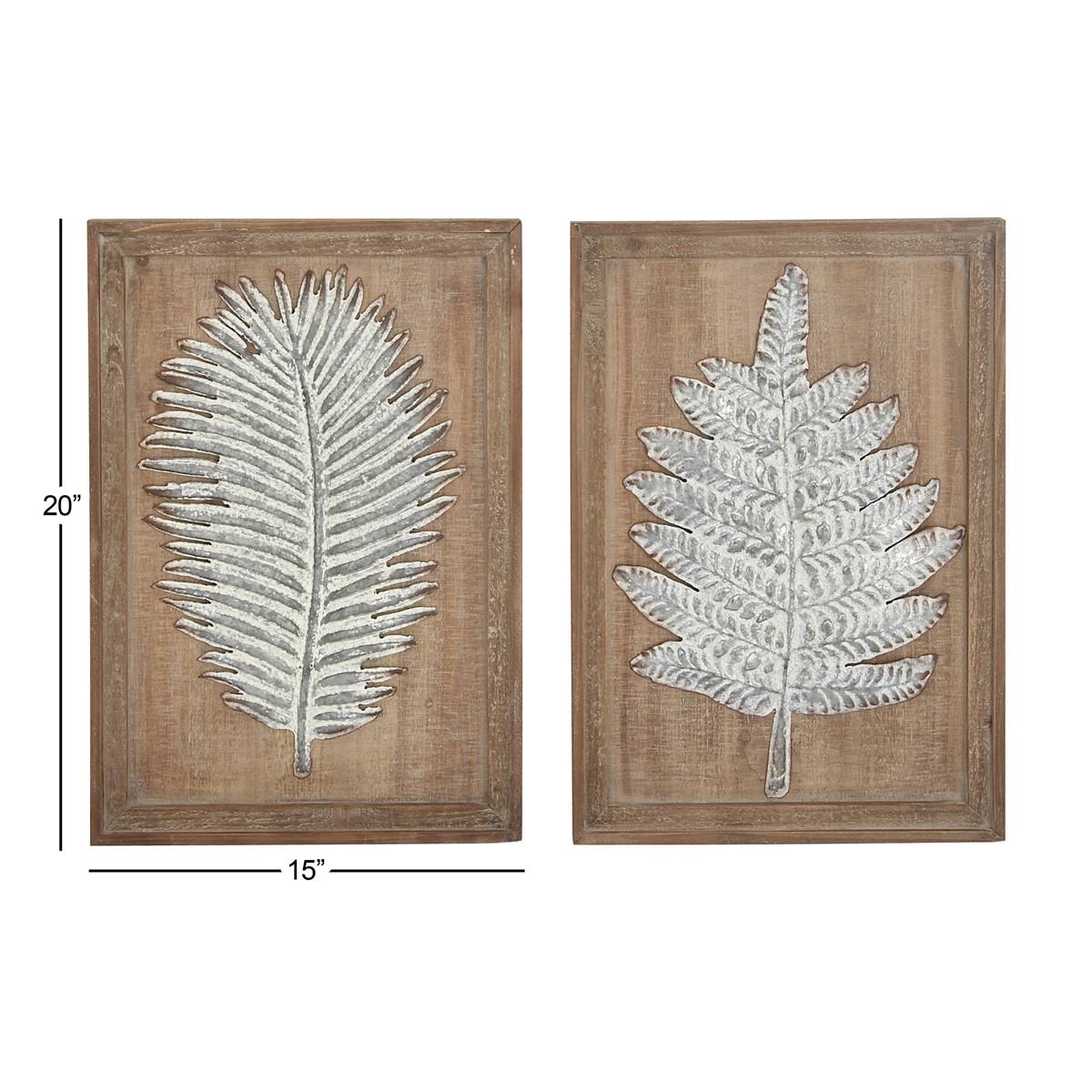 9th & Pike(R) Rectangular Wood And Metal Wall Decor - Set Of 2