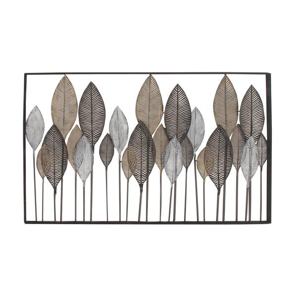 9th & Pike(R) Large Textured Metal Leaf Wall Art