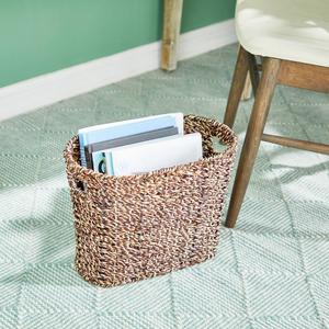 9th & Pike(R) Natural Seagrass Magazine Storage Basket alternate view