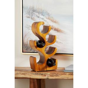 9th & Pike(R) Natural Acacia Wood Wine Rack Sculpture alternate view