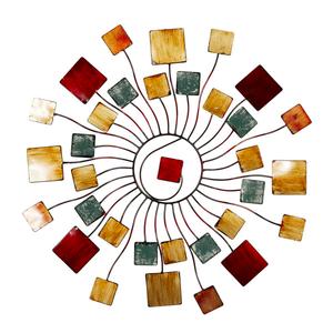 9th & Pike(R) Brown Modern Abstract Round Metal Wall Decor