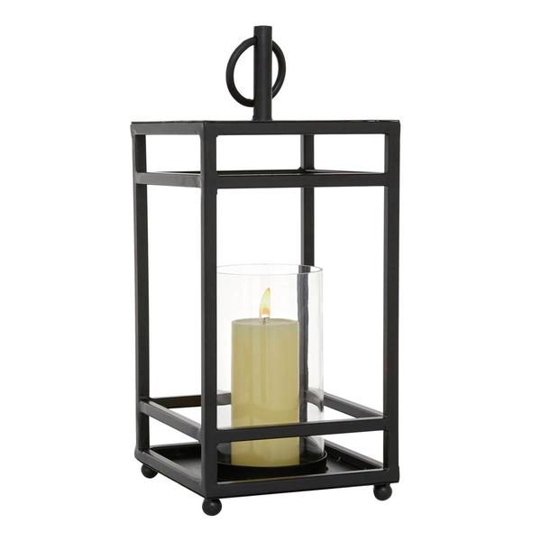 9th & Pike(R) Square Iron Contemporary Candle Lantern