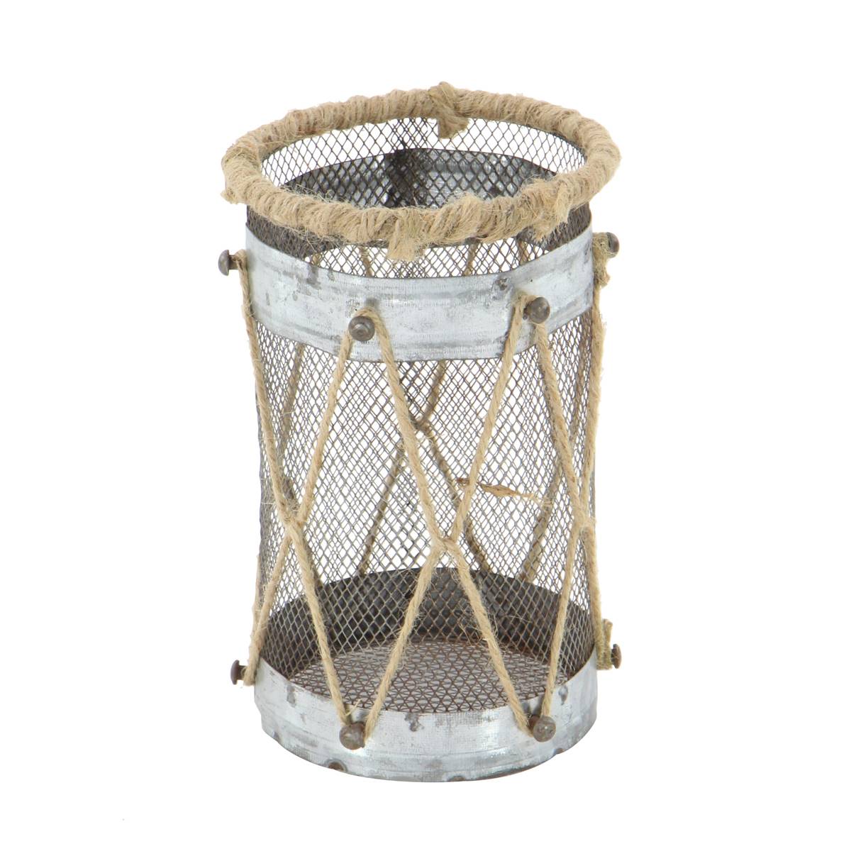 9th & Pike(R) Can And Burlap Farmhouse Candle Holders - Set Of 3