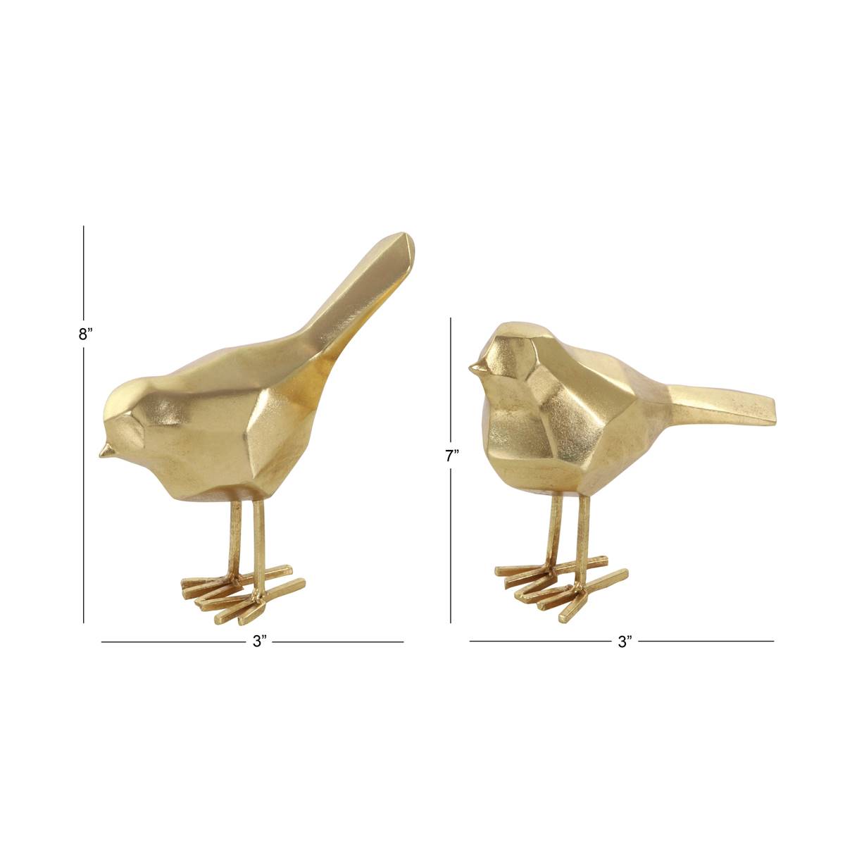 Set Of 2 9th & Pike(R) Modern Gold Bird Figurines Table Decor