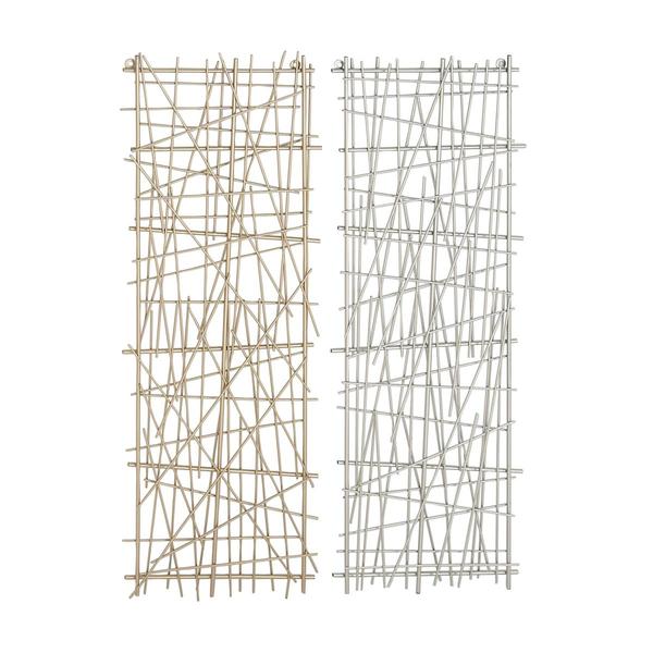 9th & Pike(R) Crosshatched Abstract Art Wall Panels - Set of 2