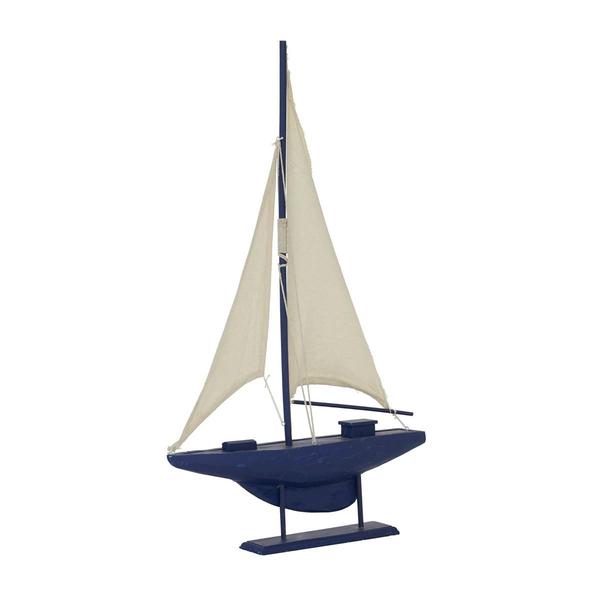 9th & Pike(R) Dark Blue Wood Coastal Sail Sculpture alternate view