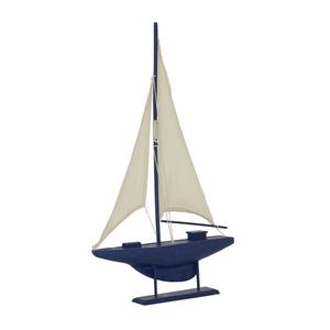 9th & Pike(R) Dark Blue Wood Coastal Sail Sculpture alternate view