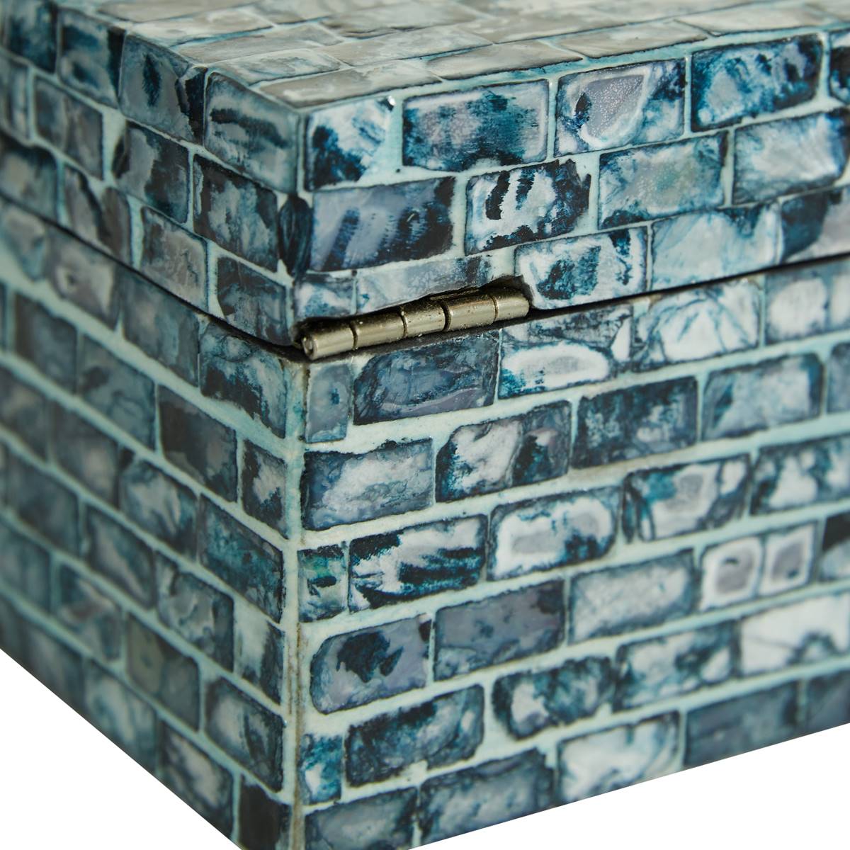 9th & Pike(R) Blue Shell Mosaic Wood Storage Boxes - Set Of 2