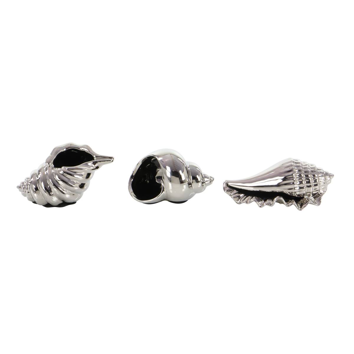 9th & Pike(R) Metallic Coastal Seashell Sculpture - Set Of 3