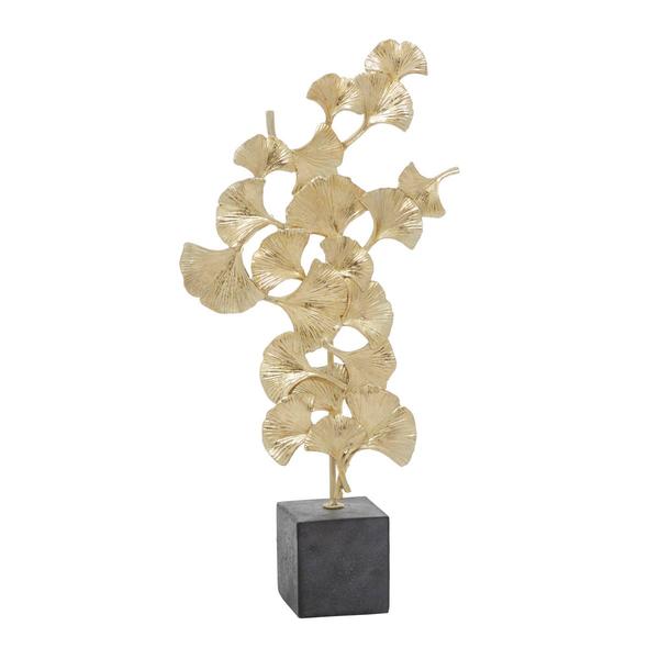 9th & Pike(R) Gold Contemporary Ginko Leaf Sculpture