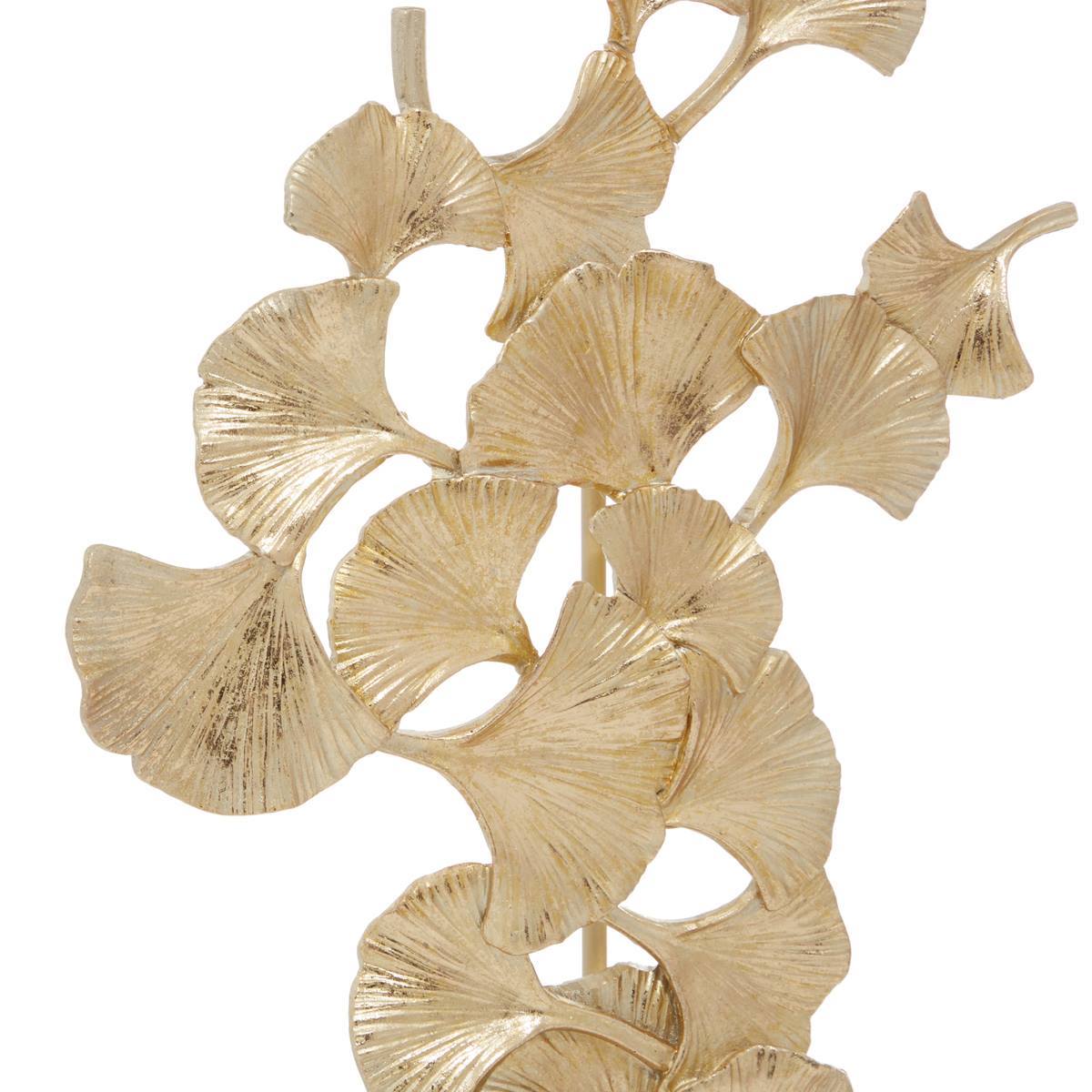 9th & Pike(R) Gold Contemporary Ginko Leaf Sculpture