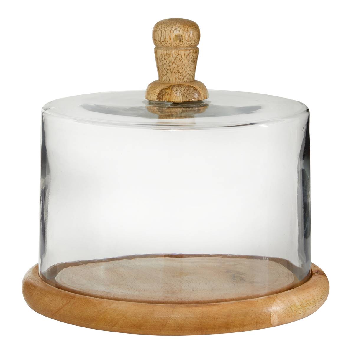 9th & Pike(R) Cylindrical Farmhouse Wooden Glass Cloche