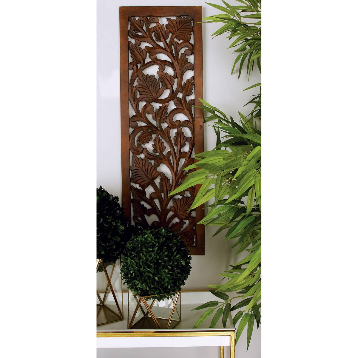 9th & Pike(R) Black Traditional Floral Wood Wall Decor