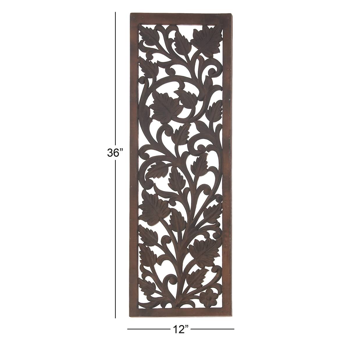 9th & Pike(R) Black Traditional Floral Wood Wall Decor