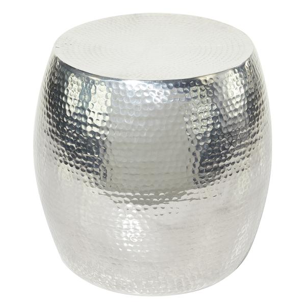 9th & Pike(R) Silver Aluminum Contemporary Accent Table