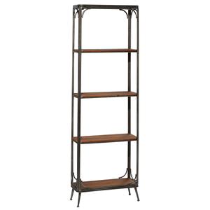 9th & Pike(R) Large Rectangle 5 Shelf Wood And Metal Bookcase