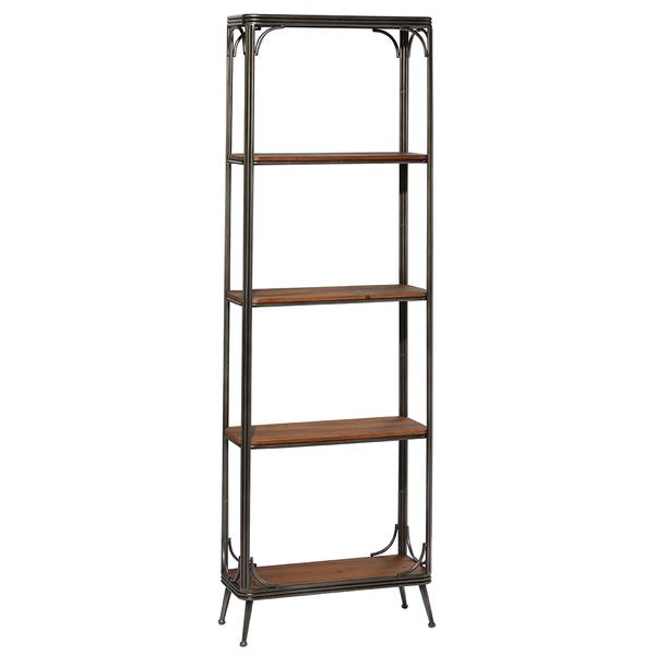 9th & Pike(R) Large Rectangle 5 Shelf Wood And Metal Bookcase
