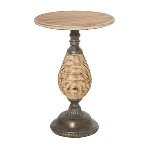 9th & Pike(R) Brown Metal Farmhouse Accent Table