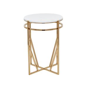 9th & Pike(R) Gold-Tone Metal Contemporary Accent Table
