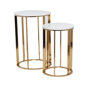 9th & Pike(R) Gold-Tone Metal Contemporary Accent Table - Set of 2 alternate view