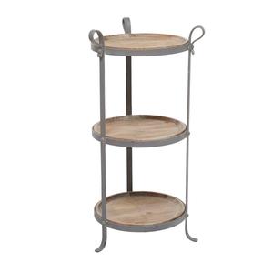 9th & Pike(R) Grey Metal Industrial Accent Table alternate view