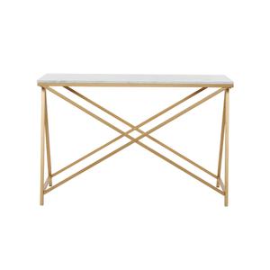 9th & Pike(R) White Metal Contemporary Console Table