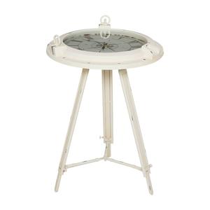 9th & Pike(R) White Metal Coastal Accent Table alternate view