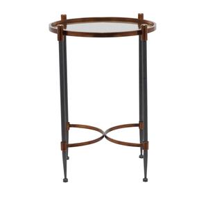 9th & Pike(R) Black Metal Traditional Accent Table