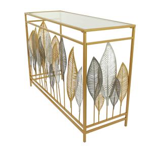 9th & Pike(R) Gold-Tone Metal Contemporary Console Table alternate view
