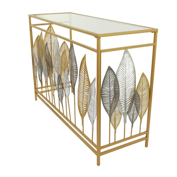 9th & Pike(R) Gold-Tone Metal Contemporary Console Table alternate view