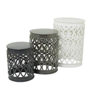 9th & Pike(R) Multi Metal Contemporary Accent Table - Set of 3 alternate view
