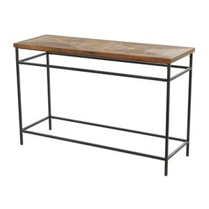 9th & Pike(R) Brown Metal Rustic Console Table