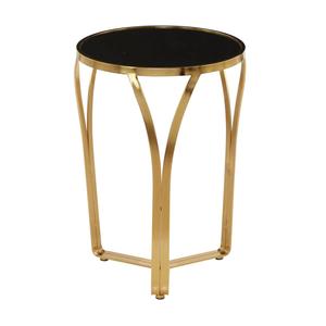 9th & Pike(R) Gold-Tone Metal Contemporary Accent Table