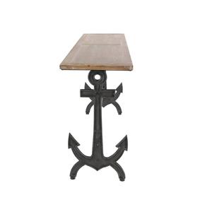 9th & Pike(R) Brown Coastal Metal Console Table alternate view