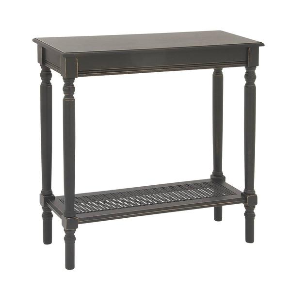9th & Pike(R) Black Traditional Wood Console Table
