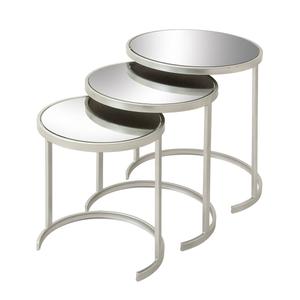 9th & Pike(R) Silver Tin Contemporary Accent Table - Set of 3