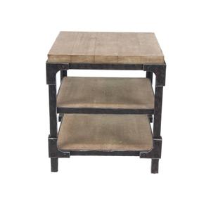 9th & Pike(R) Brown Wood Industrial-Inspired Accent Table