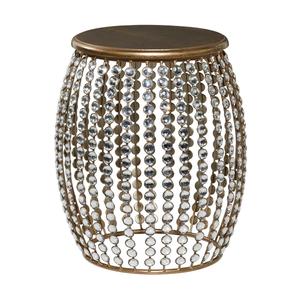 9th & Pike(R) Silver Metal and Pine Glam Accent Table