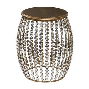 9th & Pike(R) Silver Metal and Pine Glam Accent Table alternate view