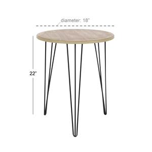 9th & Pike(R) Brown Wood and Metal Modern Accent Table alternate view