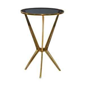 9th & Pike(R) Gold Modern Aluminum Accent Table alternate view