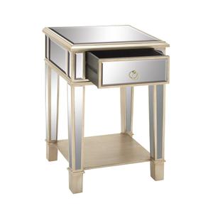 9th & Pike(R) Beige Wood Glam Inspired Accent Table alternate view