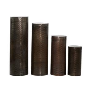 9th & Pike(R) Brown Metal Industrial Pedestal Table - Set of 4 alternate view