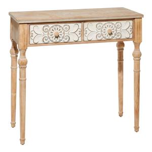 9th & Pike(R) Brown Farmhouse Wood Console Table