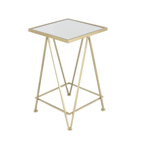 9th & Pike(R) Gold Metal Contemporary Accent Table - Set of 2 alternate view