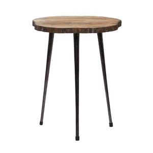 9th & Pike(R) Brown Rustic Aluminum Rustic Bark Accent Table alternate view