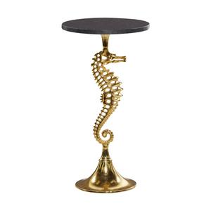 9th & Pike(R) Gold Aluminum Coastal Accent Table