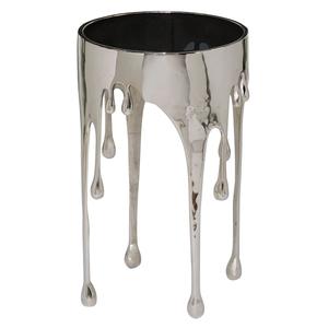 9th & Pike(R) Silver Contemporary Aluminum Accent Table